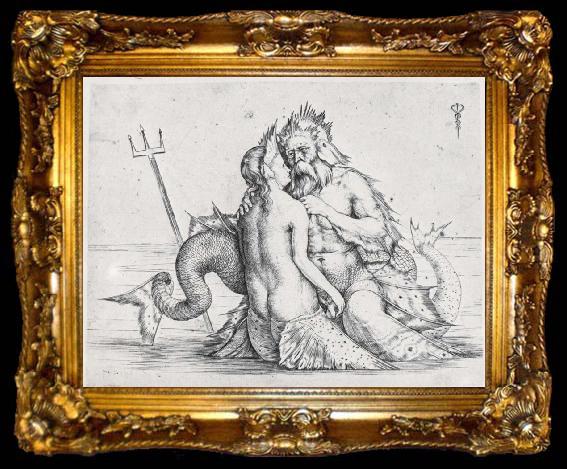 framed  Jacopo de Barbari Triton and Nereid, ta009-2